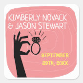 レトロ60年代半モダン半結婚期の名称日付 スクエアシール (正面)