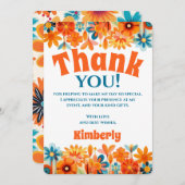 レトロ60年代70年代のビーフラワーパワー サンキューカード (正面/裏面)