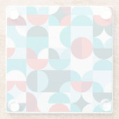 レトロ60年代70年代のミニマルなパターン ガラスコースター (裏面)