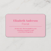 レトロ60年代70年代の審美的なピンクの花柄 名刺 (裏面)