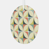 レトロ60年代70年代の幾何学模様。 ガラスオーナメント (正面左)