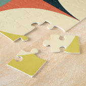 レトロ60年代70年代の幾何学模様。 ジグソーパズル (側面)