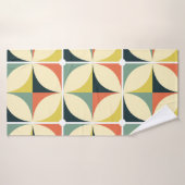 レトロ60年代70年代の幾何学模様。 バスタオル (バスタオル)