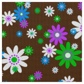 レトロ60年代70年代の花織物 ファブリック (クローズアップ)