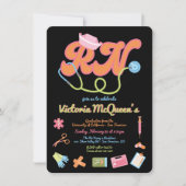 レトロ60年代70年代ナース卒業招待状 招待状 (正面)