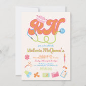 レトロ60年代70年代ナース卒業 招待状 (正面)