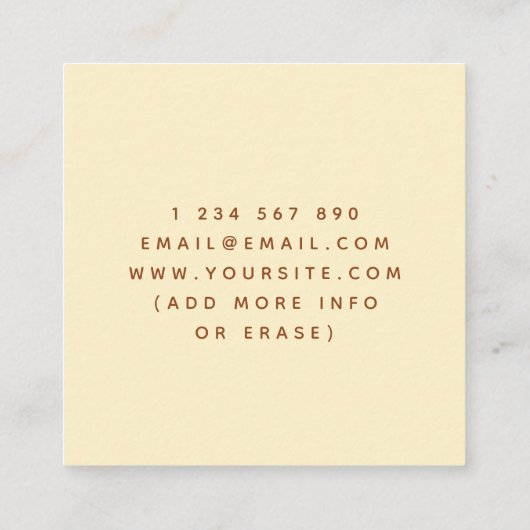 レトロ60年代70年代レインボーストライプズ1970年代1960 スクエア名刺 (裏面)