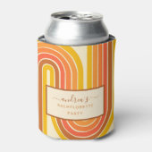 レトロ60年代70年代幾何学的な虹のバチェロレッテパーティー 缶クーラー (缶正面)