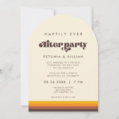 レトロ60年代 ヴィンテージ ハッピーエバーアフター パーティー アーチ 招待状 (正面)