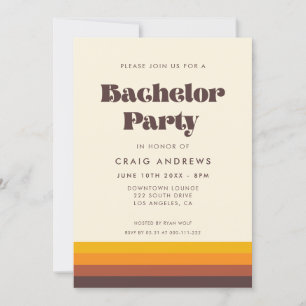 レトロ60年代 ヴィンテージ ミッドセンチュリー バチェラーパーティー 招待状