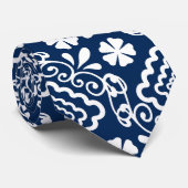 レトロ60度青花柄 ネクタイ (ロール)
