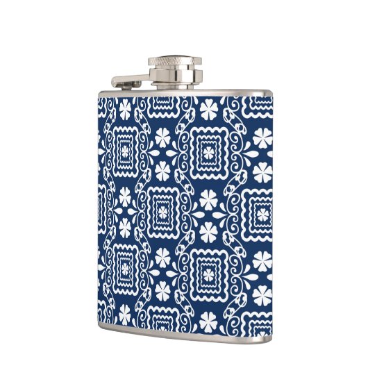 レトロ60度青花柄 フラスク (左)