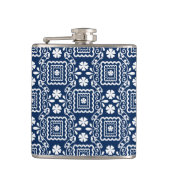 レトロ60度青花柄 フラスク (正面)