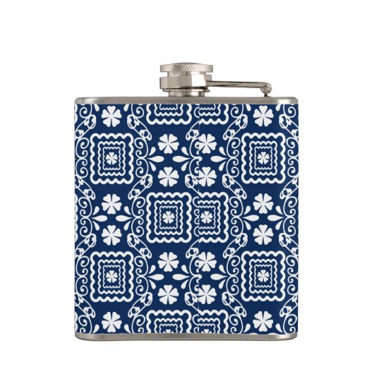 レトロ60度青花柄 フラスク (裏面)