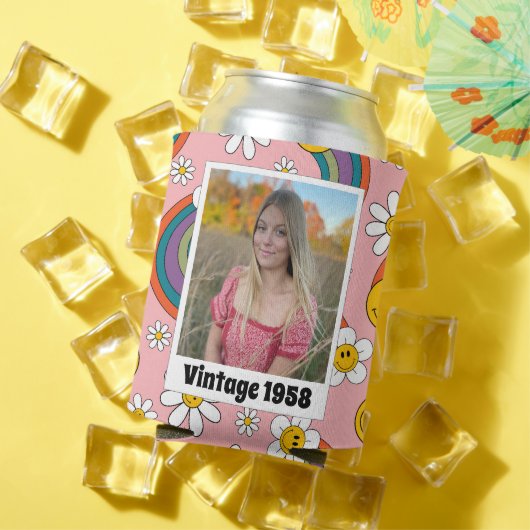 レトロ60番目の誕生日ヴィンテージ1958写真 缶クーラー (インサイチュ 夏)