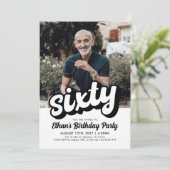レトロ60番目の誕生日招待状 | 六十誕生日 招待状 (スタンド正面)