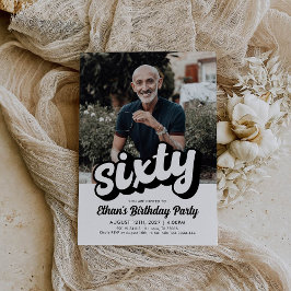 レトロ60番目の誕生日招待状 | 六十誕生日 招待状