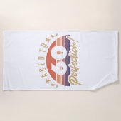 レトロ60誕生日ユーモア ビーチタオル (正面)