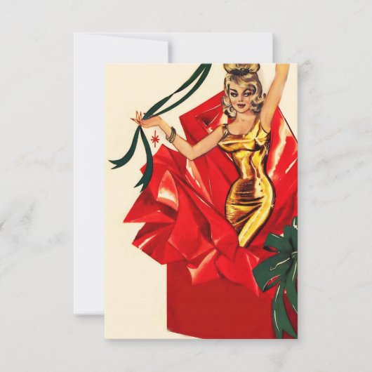 レトロ60sクリスマス招待状。 招待状 (正面)