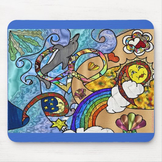 レトロ60sサイケデリックでビーチギフトアパレル マウスパッド (正面)