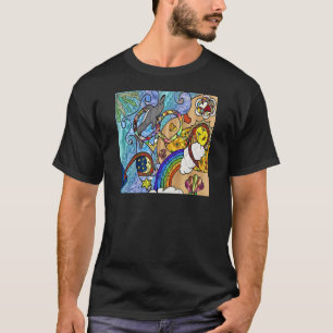 レトロ60sサイケデリックでビーチギフトアパレル tシャツ