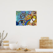 レトロ60sサイケデリックアットザビーチプリントポスター ポスター (キッチン)