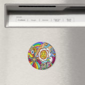 レトロ60sサイケデリックサンシャインイーグルアパレル マグネット (インサイチュ (食洗機))