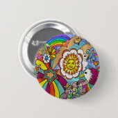 レトロ60sサイケデリックサンシャインイーグルアパレル 缶バッジ (正面&裏面)