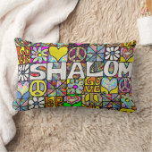 レトロ60sサイケデリックシャロムラブ装飾用クッション ランバークッション (ブランケット)