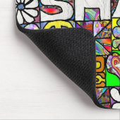 レトロ60sサイケデリックシャロムラブ マウスパッド (コーナー)