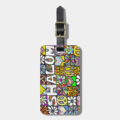 レトロ60sサイケデリックシャロムラブ ラゲッジタグ (正面縦)