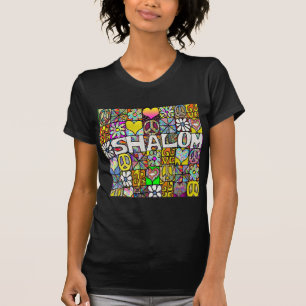 レトロ60sサイケデリックシャロムラブ tシャツ