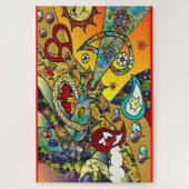 レトロ60sサイケデリックライフサイクル ジグソーパズル (縦)