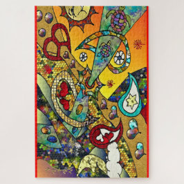 レトロ60sサイケデリックライフサイクル ジグソーパズル