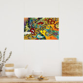 レトロ60sサイケデリックライフプリントポスター ポスター (キッチン)