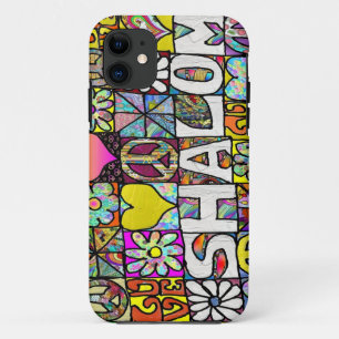 レトロ60sサイケデリック シャローム LOVE iPhone 11 ケース
