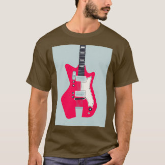 レトロ60sサーフロックエレクトリックギターグレー tシャツ