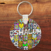 レトロ60sシャロムサイケデリックラブアパレルギフト キーホルダー (正面)