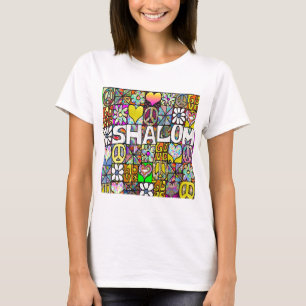 レトロ60sシャロムサイケデリックラブアパレルギフト tシャツ