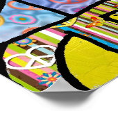 レトロ60sシャロムサイケデリックラブプリントポスター ポスター (角)