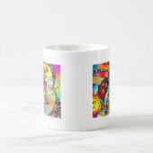 レトロ60sハートサイケデリックペイズリーギフトアパレル コーヒーマグカップ (中央)