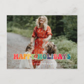 レトロ60sヒッピーおもしろいハッピーホリデー写真 ポストカード (正面)