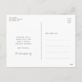 レトロ60sヒッピーおもしろいハッピー新年の写真 シーズンポストカード (裏面)