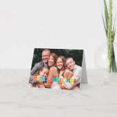 レトロ60sヒッピーおもしろいメリークリスマスファミリーフォト シーズンカード (正面)