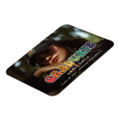 レトロ60sヒッピーおもしろい写真卒業 マグネット (左側)