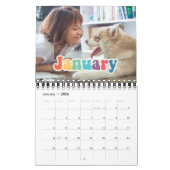 レトロ60sヒッピーおもしろい家族写真2025 カレンダー (1月 2026)