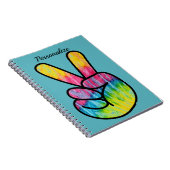 レトロ60sピースサインおもしろいのパーソナライズ ノートブック (右側)