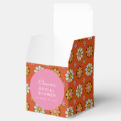 レトロ60sフラワーオレンジピンクブライダルシャワーカスタム フェイバーボックス (オープン)