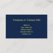 レトロ60sフラワーパワーミッドナイトブルートレンディー 名刺 (裏面)