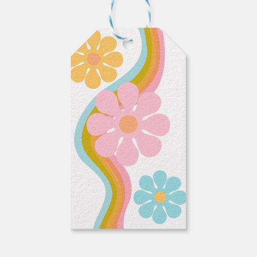 レトロ60sフラワーパワーHippie Groovyありがとう ギフトタグ (裏面)